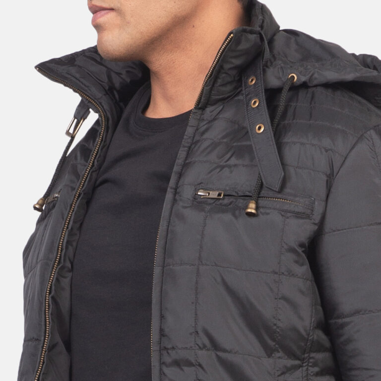 Mens Thomas Alps Black Quilted Windbreaker Jacket_3489-9-1618222932120